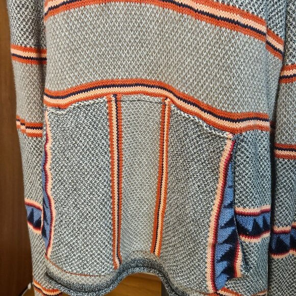 Mens American Eagle Outfitters boho southwestern gorpcore surf poncho hoodie L - Picture 2 of 11